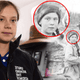 Here, Greta Thunberg in the current day and her again in 1898.